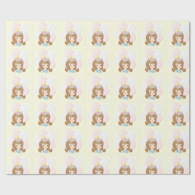 Unicorn Princess Geschenkpapier (Flach)