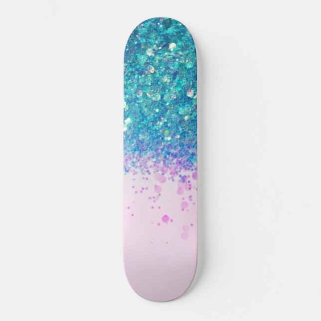 Unicorn Princess Glitzer #4 Skateboard (Vorderseite)