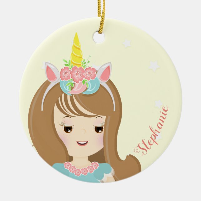 Unicorn Princess Keramik Ornament (Vorne)