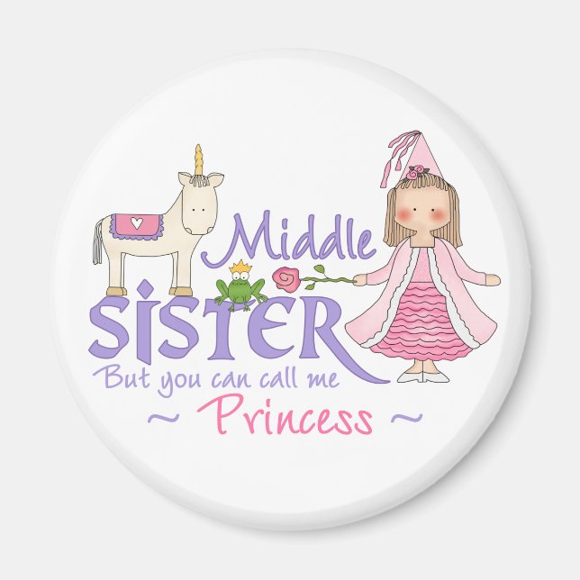Unicorn Princess Middle Sister Magnet (Vorne)