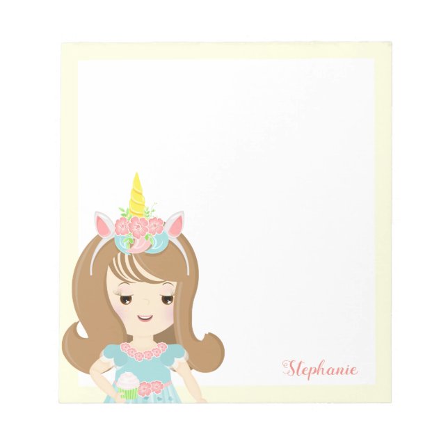 Unicorn Princess Notizblock (Vorderseite)