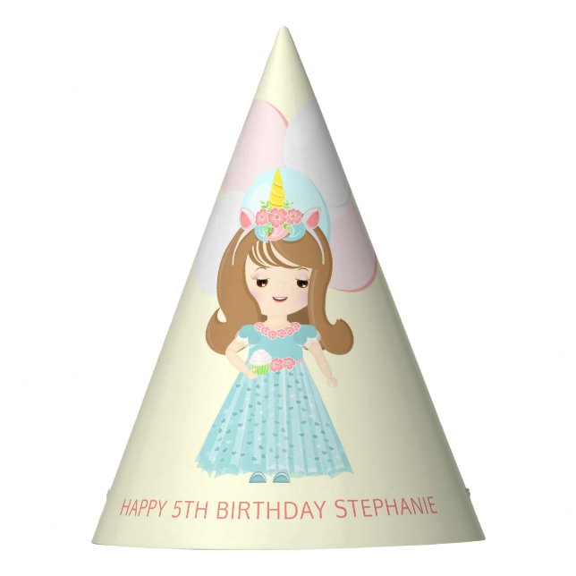 Unicorn Princess Partyhütchen (Vorderseite)