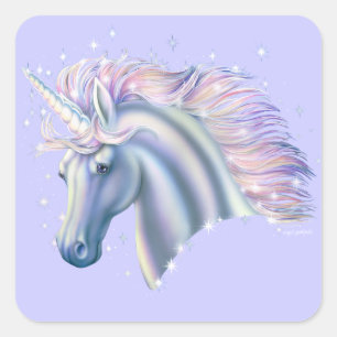 Unicorn Princess Quadratischer Aufkleber