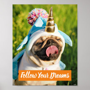 Unicorn Pug Poster