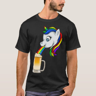 Unicorn Puke Rainbow Beer Funny Drink PBV T-Shirt