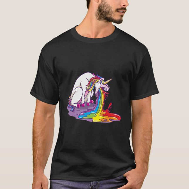 Unicorn Puking Rainbow T-Shirt (Vorderseite)