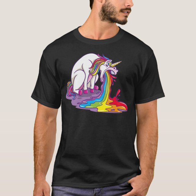 UNICORN Puking Unicorns b day gift T-Shirt (Vorderseite)