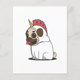 Unicorn Puppy Niedlicher Mops Dog Lover Gift Flyer