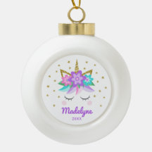 Unicorn Purple Flowers Stars Personalisierter Name