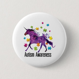 Unicorn Puzzle Piece Autism Awareness Gifts Button