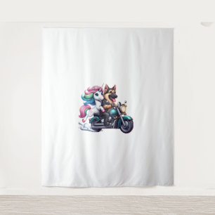 Unicorn Rafting A Motorrad Stadtrundgang: Wandteppich