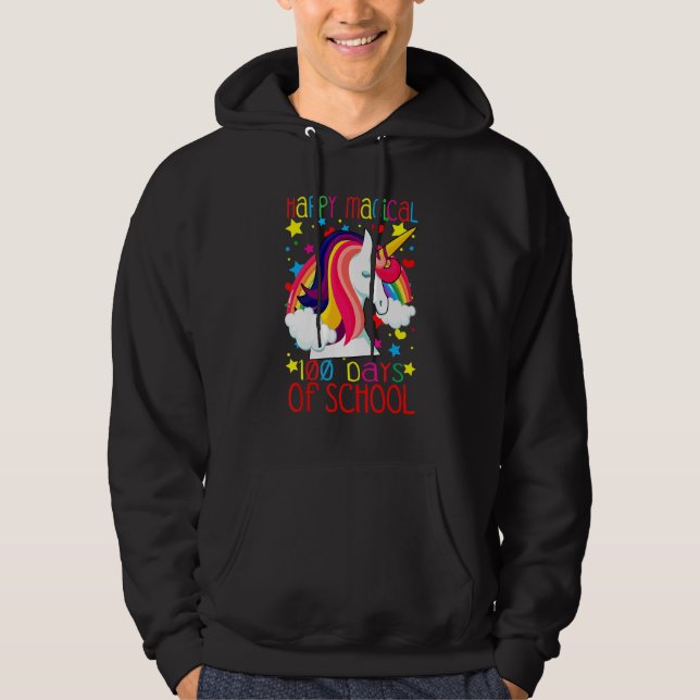 Unicorn Rainbow 100th Days Happy Magical 100 Days  Hoodie (Vorderseite)