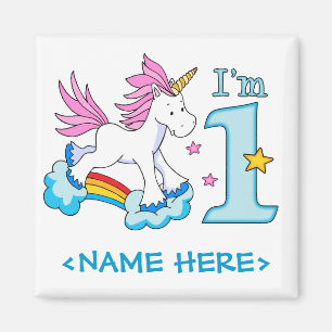 Unicorn Rainbow 1. Geburtstag Magnet