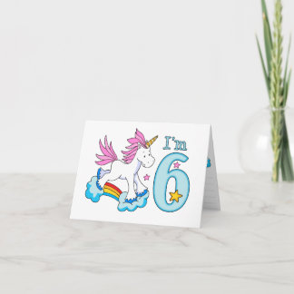 Unicorn Rainbow 6. Geburtstag Einladung