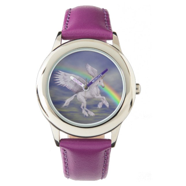 Unicorn Rainbow Armbanduhr (Vorderseite)