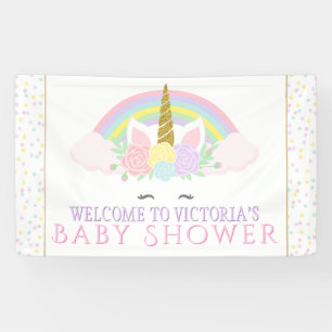Unicorn Rainbow Baby Shower Banner