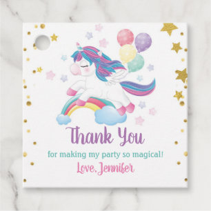 Unicorn Rainbow Birthday Baby Dusche Vielen Dank Geschenkanhänger