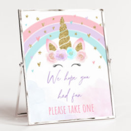 Unicorn Rainbow Birthday Fevor Sign Poster