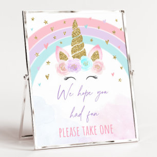 Unicorn Rainbow Birthday Fevor Sign Poster