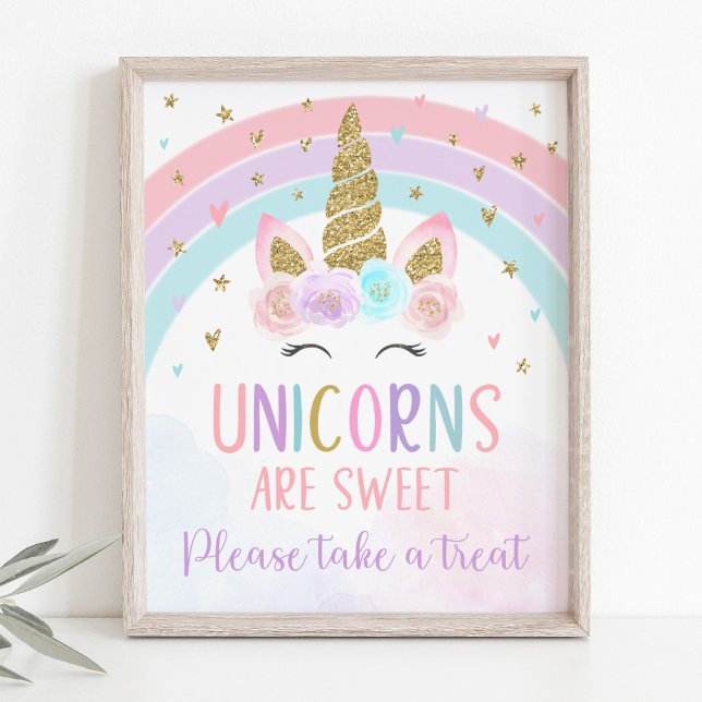 Unicorn Rainbow Birthday Leckerei Zeichen Poster (Von Creator hochgeladen)