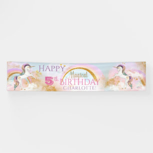 Unicorn Rainbow Birthday Party Banners Banner