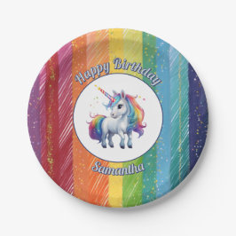 Unicorn Rainbow Birthday Party Paper Teller