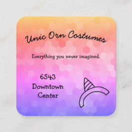 Unicorn Rainbow Business Card Quadratische Visitenkarte