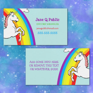 Unicorn Rainbow Business Card Visitenkarte