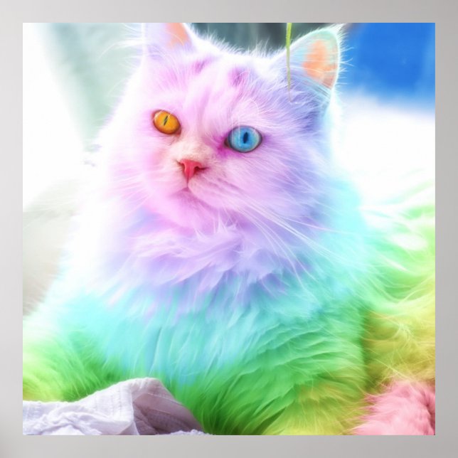 Unicorn Rainbow Cat Poster (Vorne)