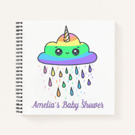 Unicorn Rainbow Cloud Baby Shower Notizbuch