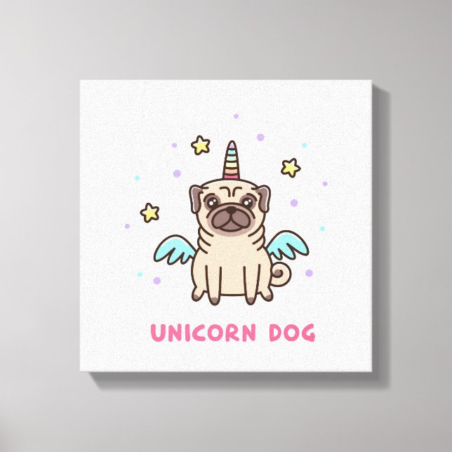 Unicorn Rainbow Dog Leinwanddruck (Vorderseite)