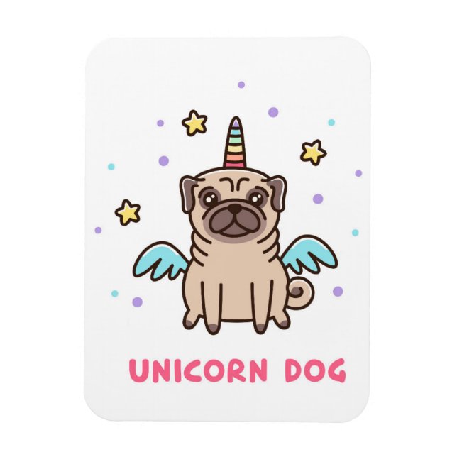 Unicorn Rainbow Dog Magnet (Vertikal)