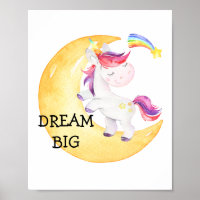 Unicorn Rainbow Dream Big Kinderzimmer Baby Girl N