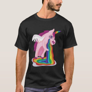 Unicorn Rainbow Erbrechen T-Shirt