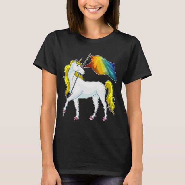 Unicorn Rainbow Flag T-Shirt (Vorderseite)