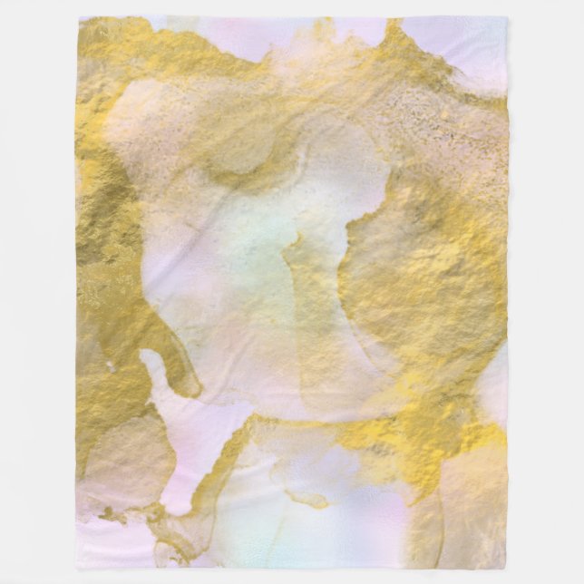 *~* Unicorn Rainbow Holograghic Pastel Gold AP1 Fleecedecke (Vorderseite)