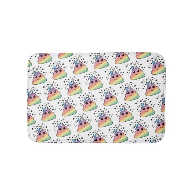 Unicorn Rainbow Kackend Emoji Badematte (Vorderseite)