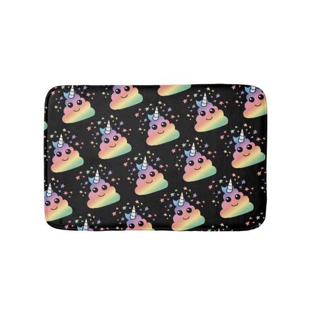 Unicorn Rainbow Kackend Emoji Badematte (Vorderseite)
