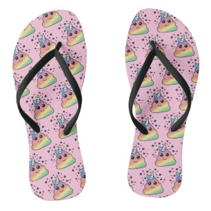 Unicorn Rainbow Kackend Emoji Flip Flops
