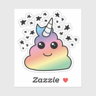 Unicorn Rainbow Kackend Emoji Kawaii Aufkleber