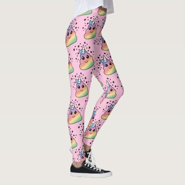 Unicorn Rainbow Kackend Emoji Leggings (Rechts)