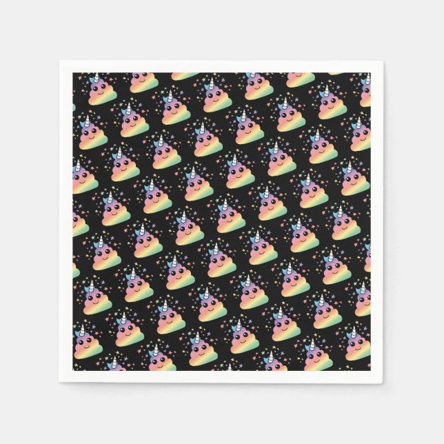 Unicorn Rainbow Kackend Emoji Serviette (Vorderseite)