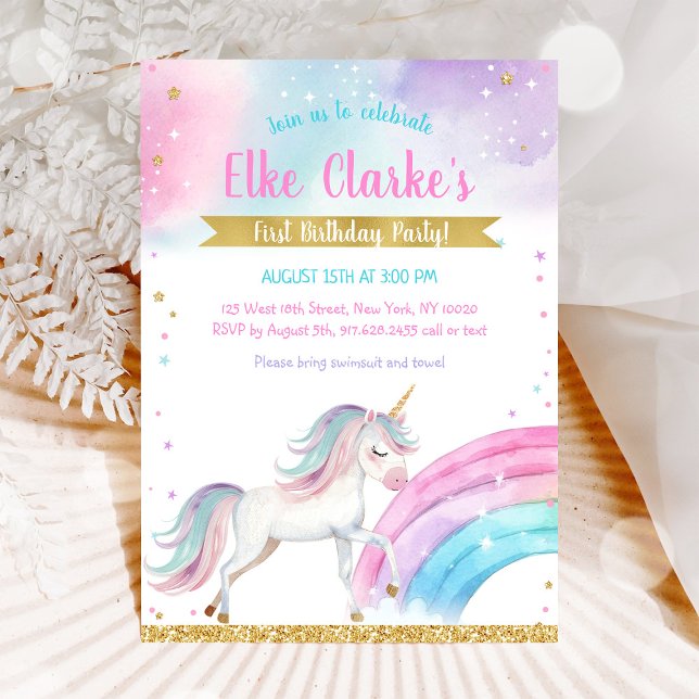 Unicorn Rainbow Magical Day Birthday Invitation Einladung (Von Creator hochgeladen)