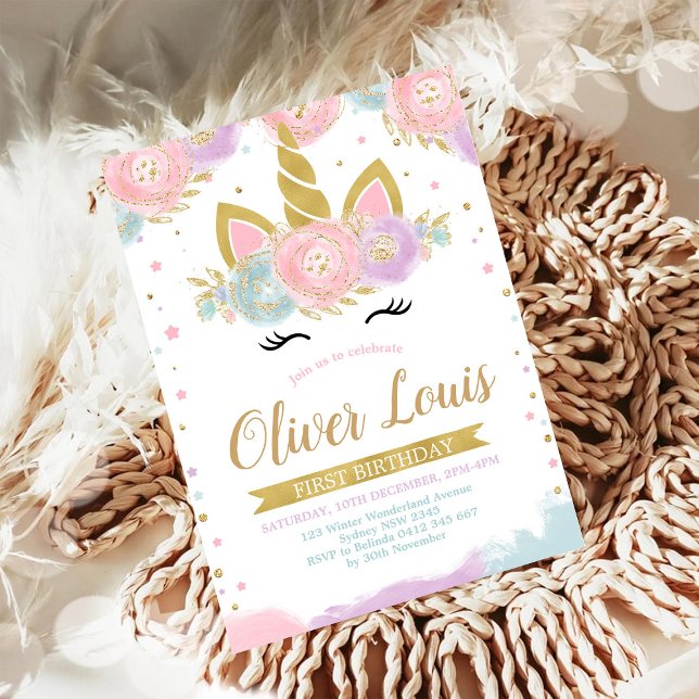 Unicorn Rainbow Magical Day Birthday Invitation Einladung (Von Creator hochgeladen)