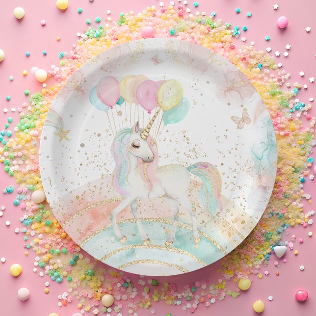 Unicorn Rainbow Magischer Geburtstag Pappteller (Von Creator hochgeladen)