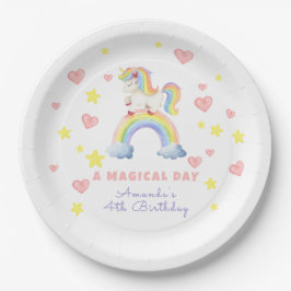 Unicorn Rainbow Magischer Tag Geburtstag Pappteller