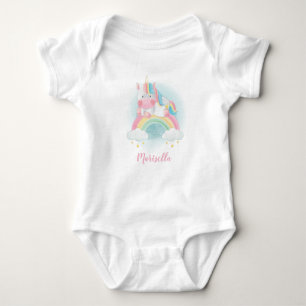 Unicorn Rainbow Name Personalisiert Baby Bodysuit Baby Strampler