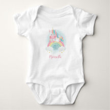 Unicorn Rainbow Name Personalisiert Baby Bodysuit