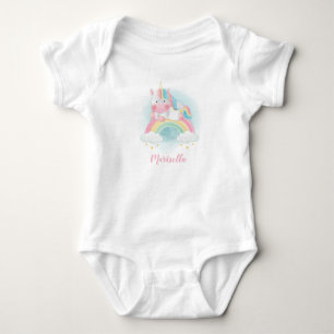 Unicorn Rainbow Name Personalisiert Baby Bodysuit Strampler