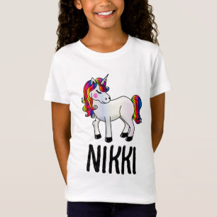 UNICORN RAINBOW NAME PERSONALISIERTE MÄDCHEN T - S T-Shirt